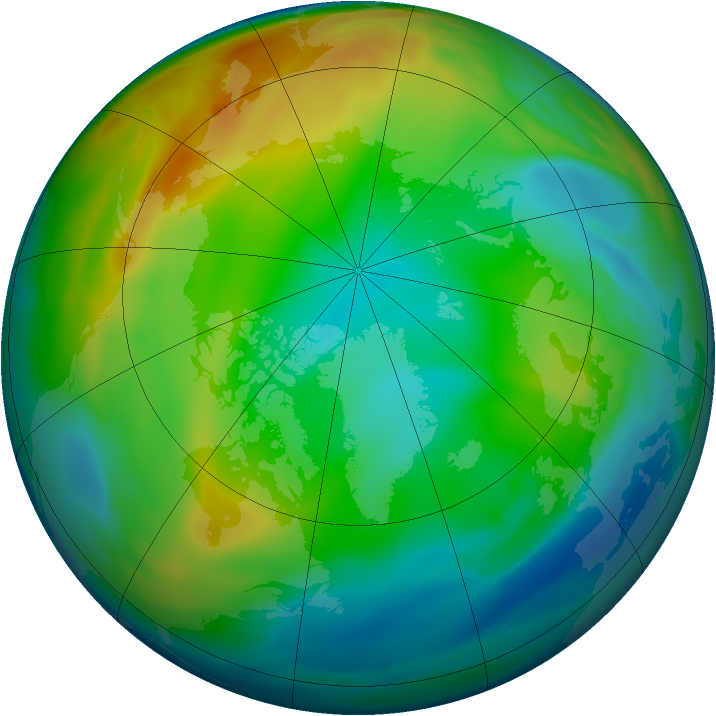 Arctic ozone map for 19 December 2004